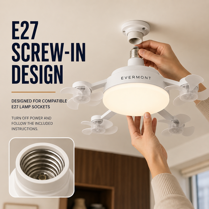 Evermont- 2-in-1 Whisper Breeze Ceiling Fan Light