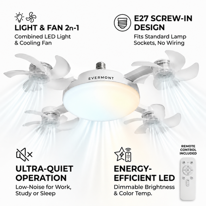 Evermont- 2-in-1 Whisper Breeze Ceiling Fan Light