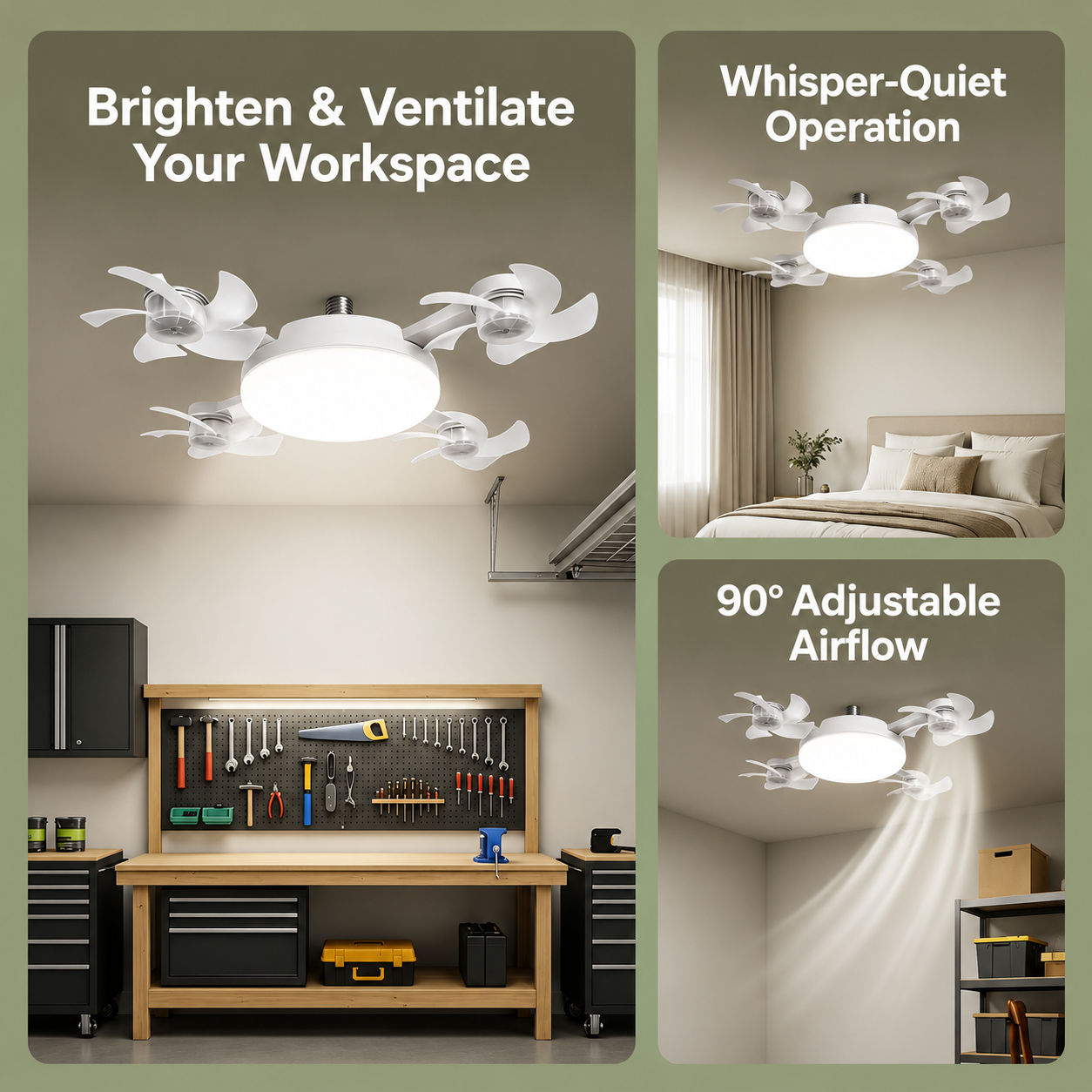 Evermont- 2-in-1 Whisper Breeze Ceiling Fan Light